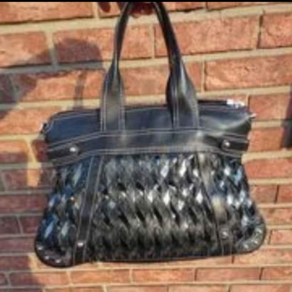 Western Cowgirl Leather Weave Satchel - Picture 2 of 4